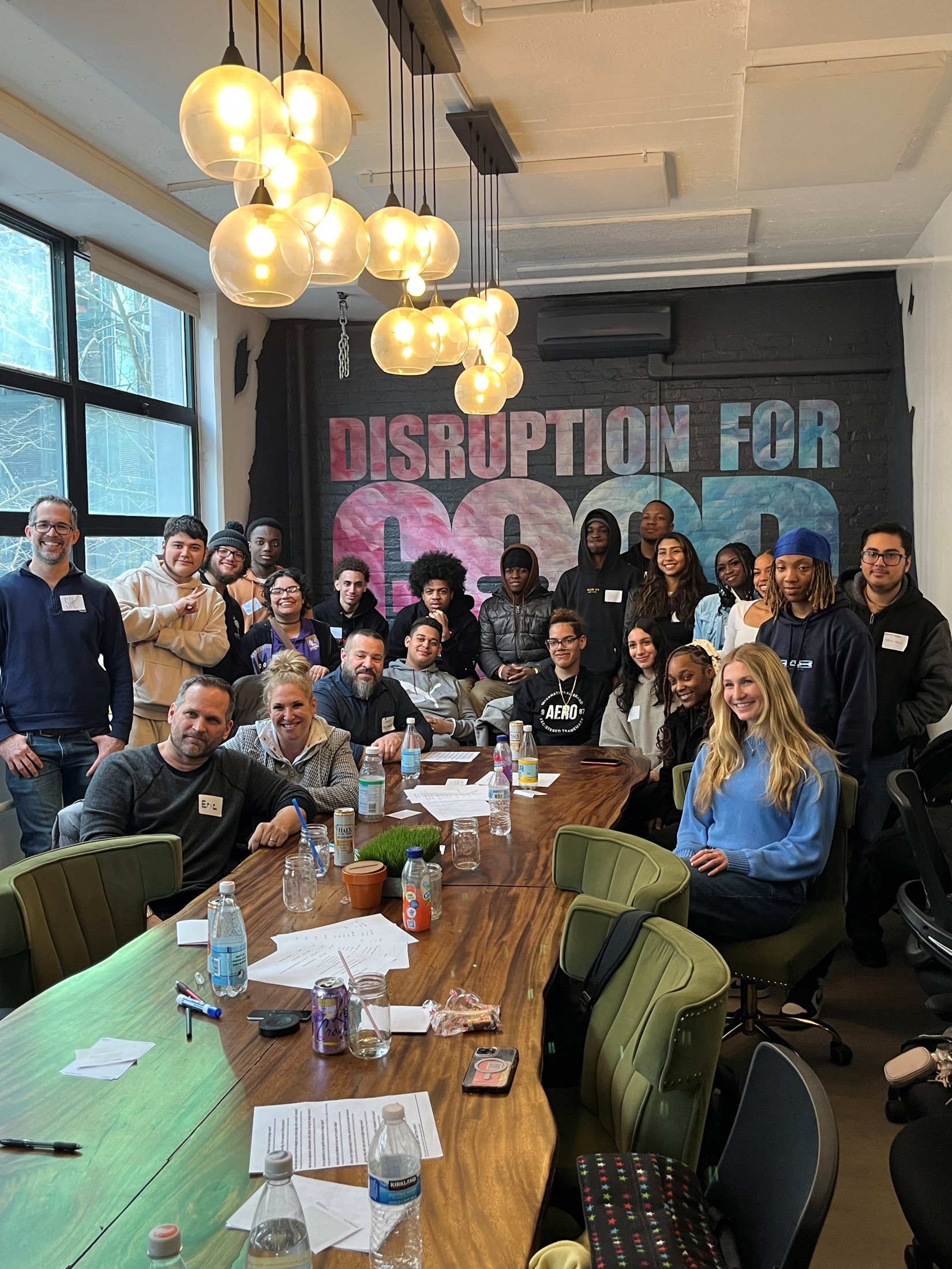 Students and mentors in a partner workshop