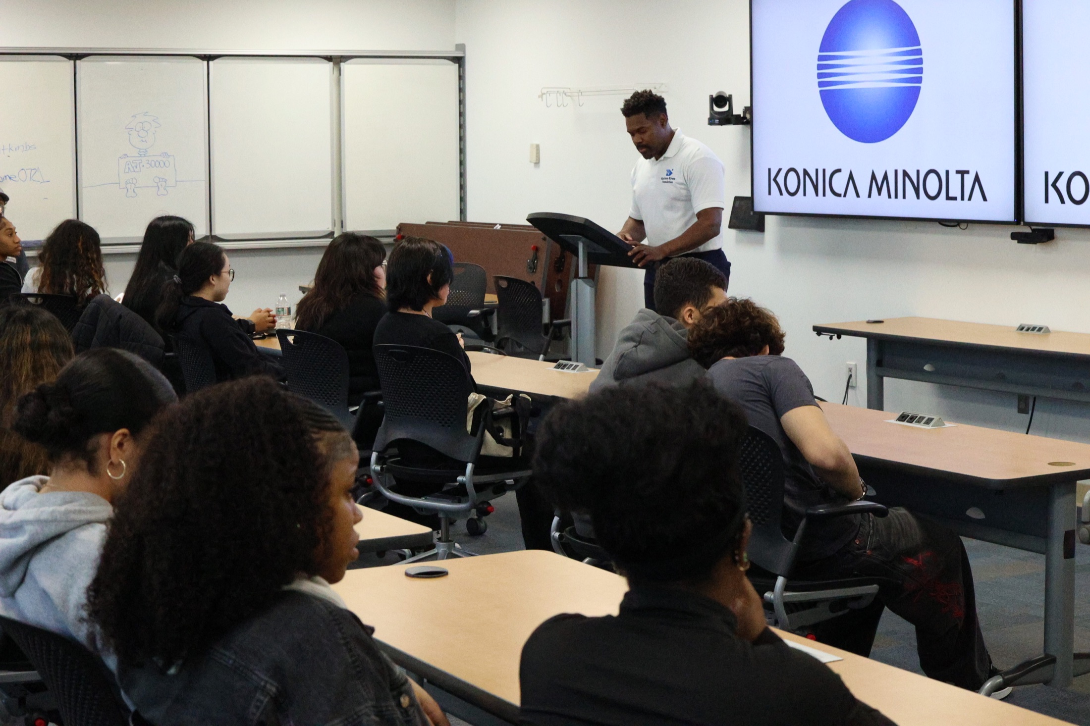 Students in a career exploration classroom session