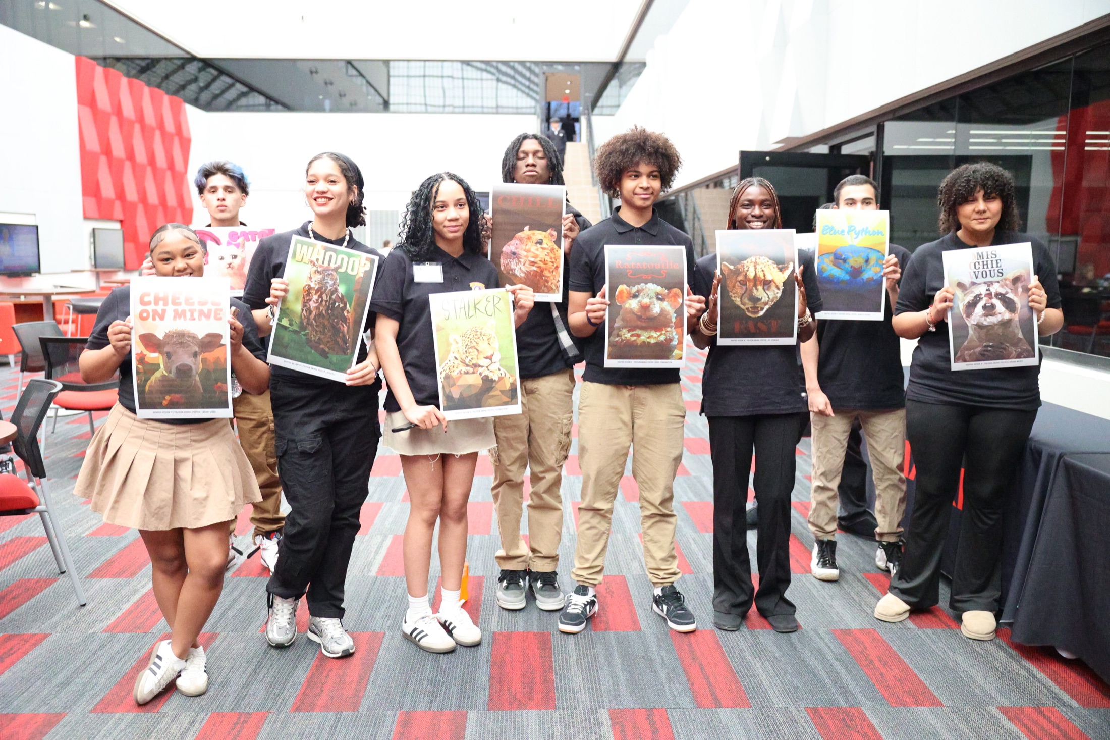 Students presenting completed creative work